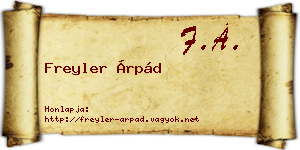 Freyler Árpád névjegykártya