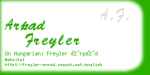 arpad freyler business card
